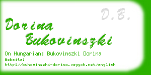 dorina bukovinszki business card